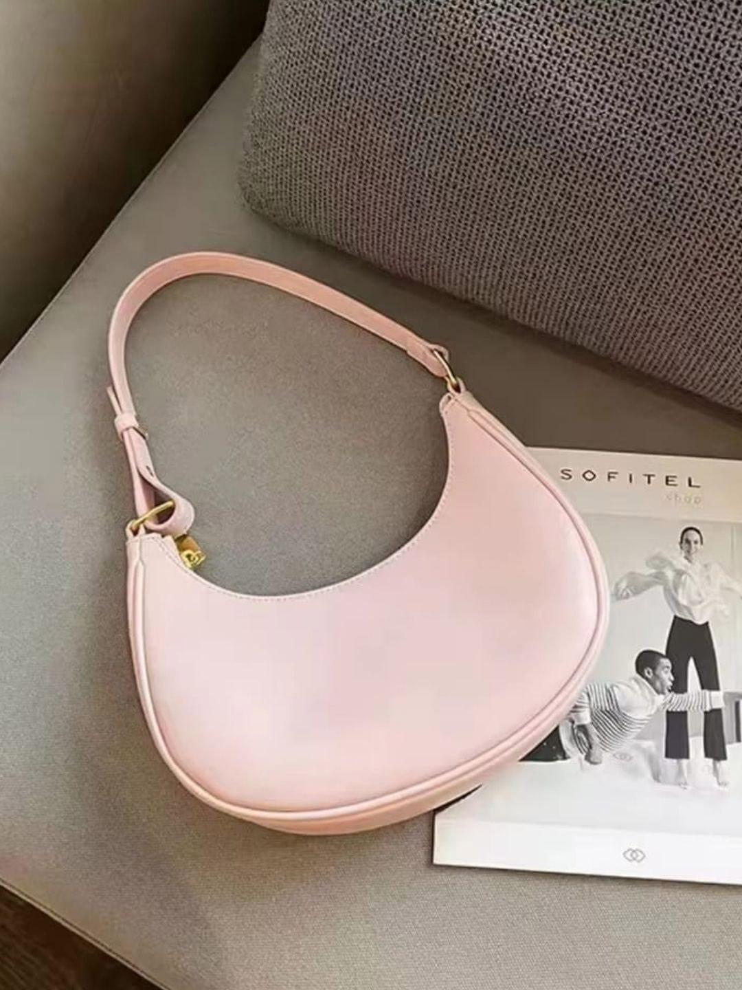 

ITALISH Embellished Leather Bucket Sling Bag, Pink