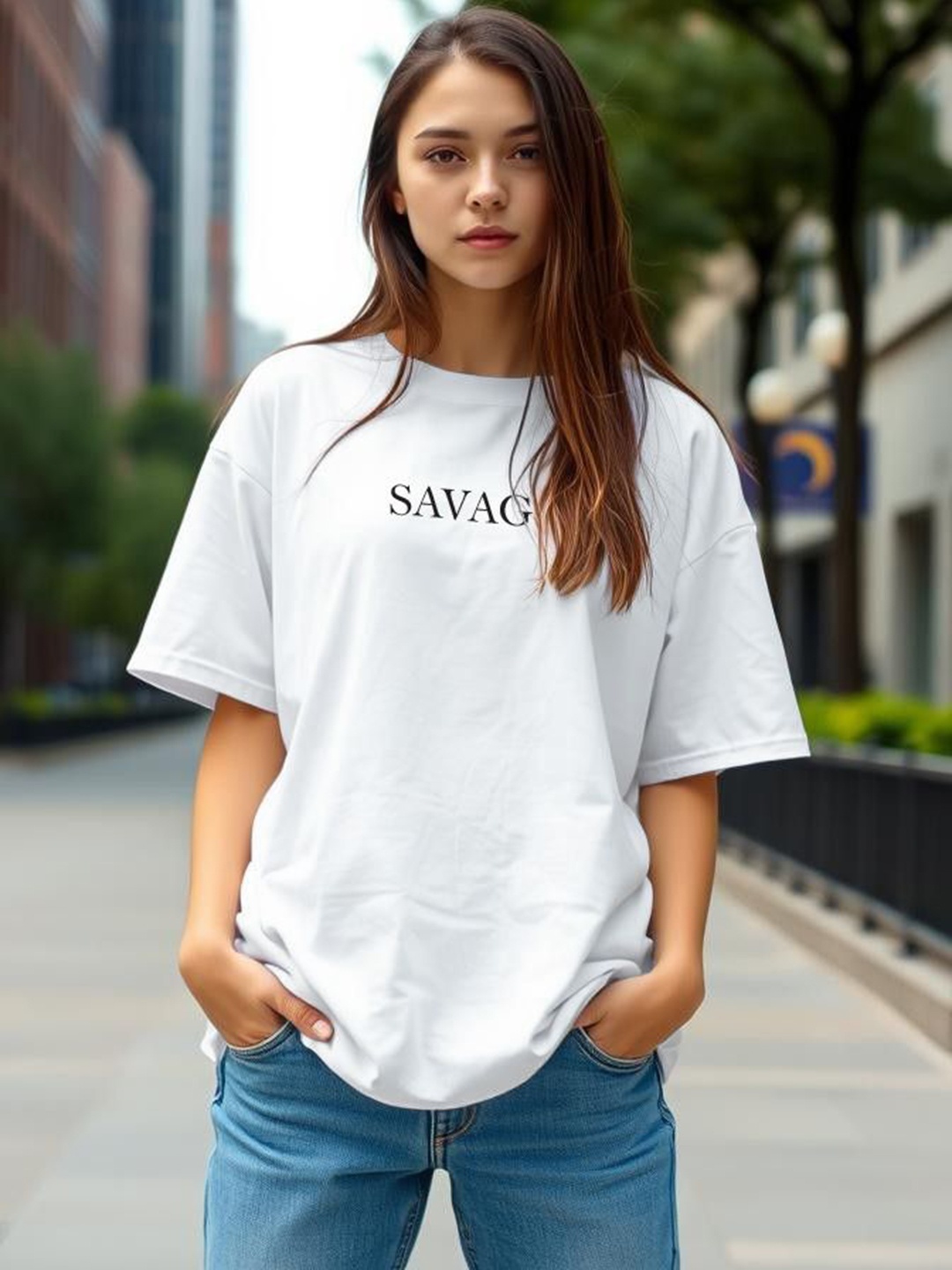 

TOGS & TERRE Women Typography Printed Organic Cotton T-shirt, White