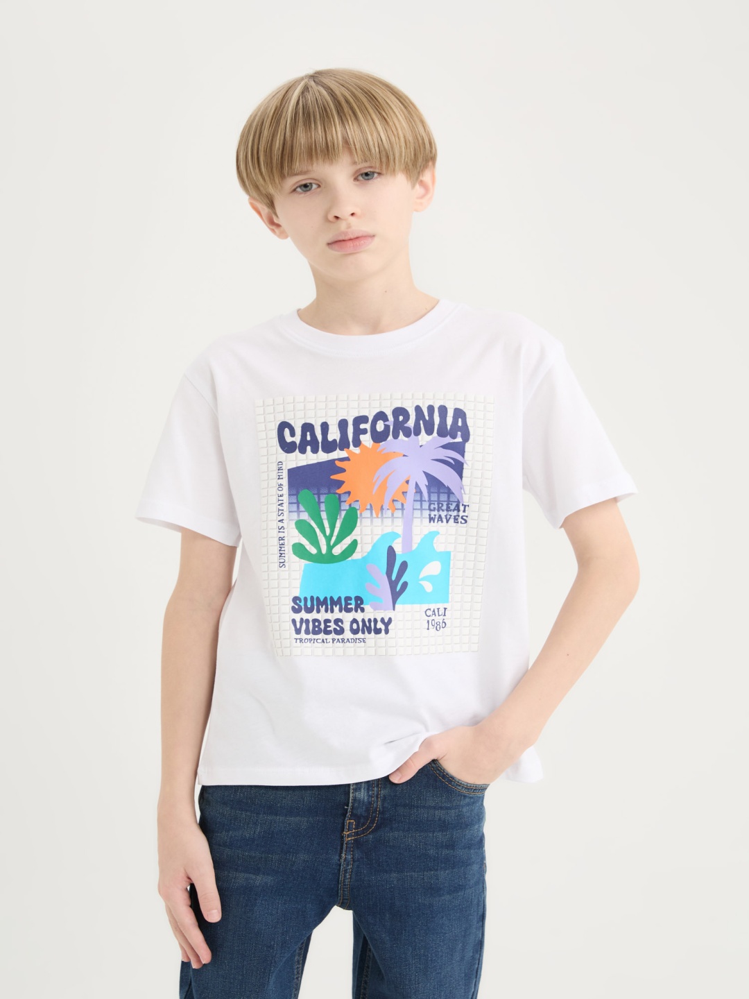 

DeFacto Boys Typography Printed Applique T-shirt, Na