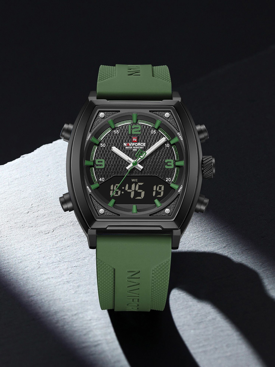 

Naviforce Men Dial & Straps Analogue and Digital Watch NF9242_B GN GN, Black