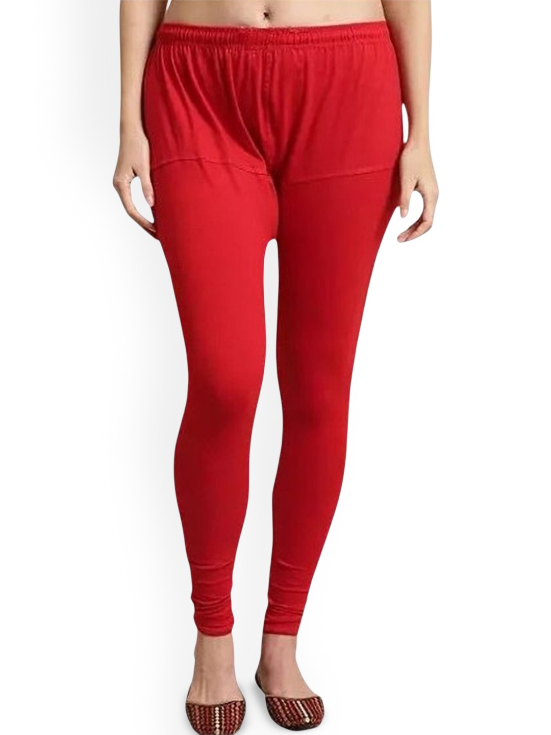 

URBAN KANYA Mid-Rise Churidar-Length Leggings, Red