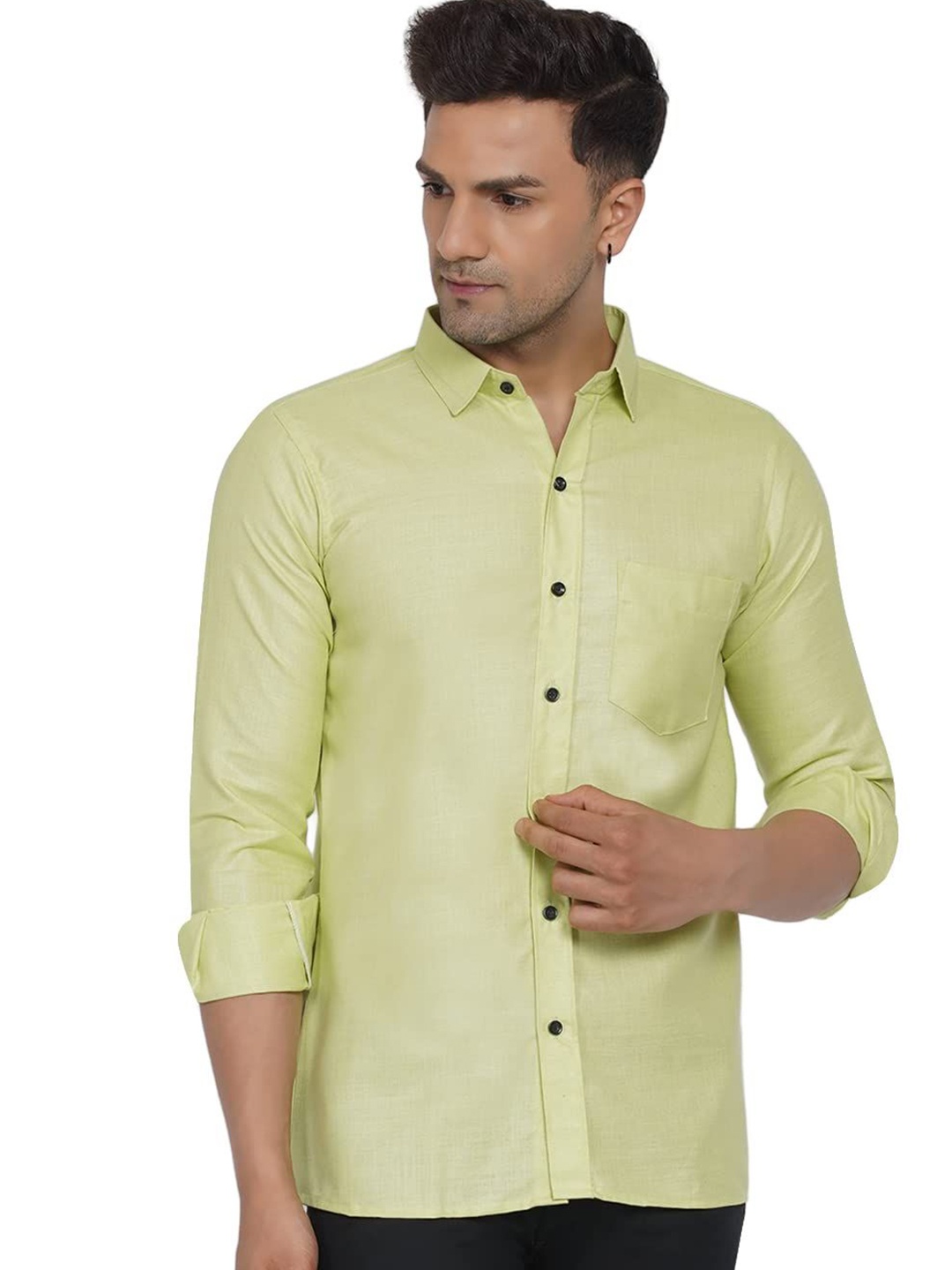 

VEERA PARIDHAAN Men Opaque Printed Casual Shirt, Green