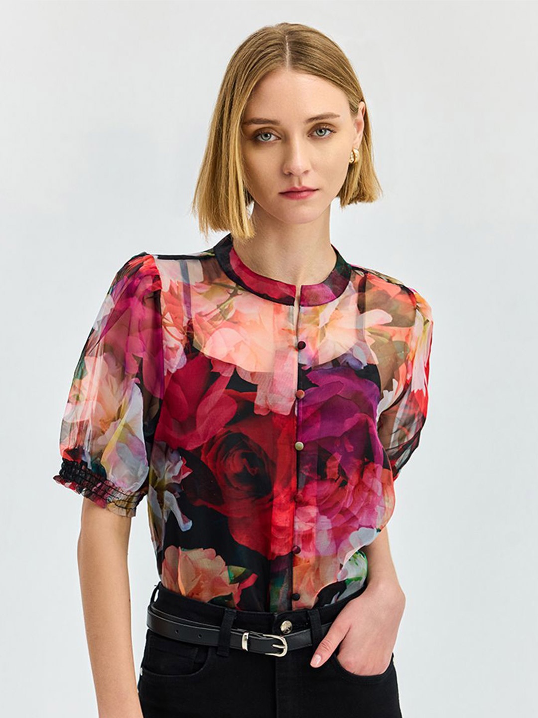 

COVER STORY Floral Print Puff Sleeve Top, Multi