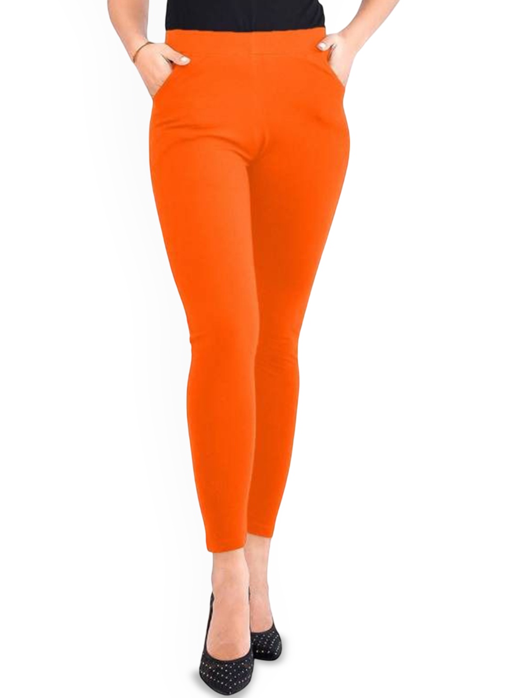 

URBAN KANYA Mid-Rise Ankle-Length Leggings, Orange