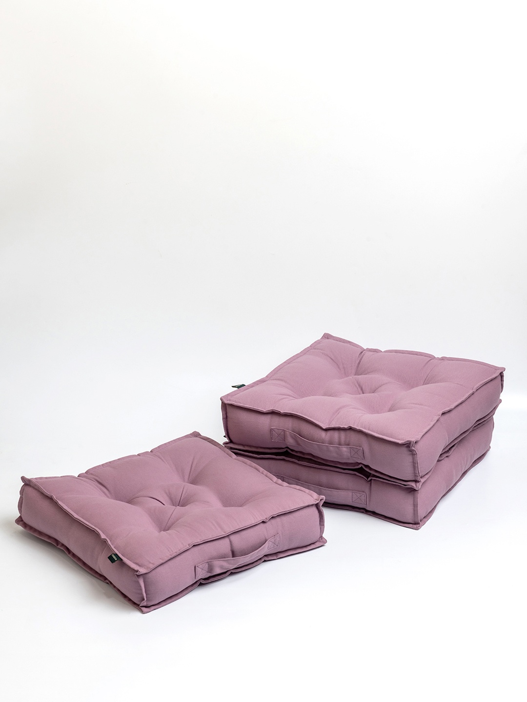 

SKANDA FAB Purple 3 Pieces Pure Cotton Floor Cushion