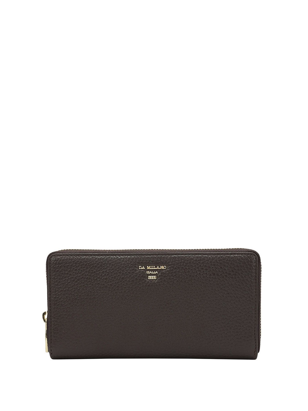 

Da Milano Women Leather Zip Around Wallet, Brown