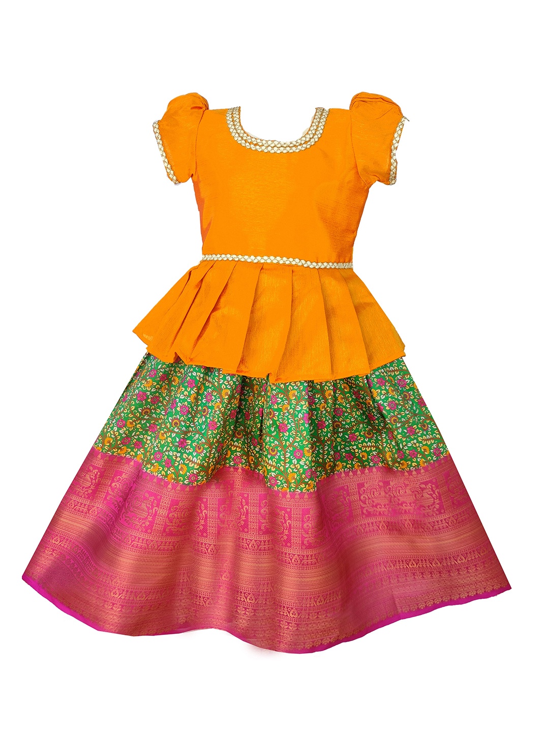 

BAESD Embellished Puff Sleeve Jacquard A-Line Dress, Yellow
