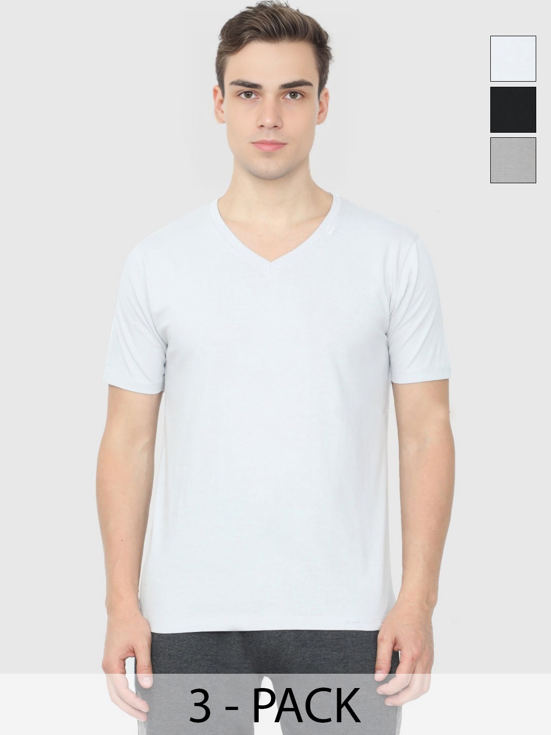 

Enciger Men 3 V-Neck T-shirt, Off white