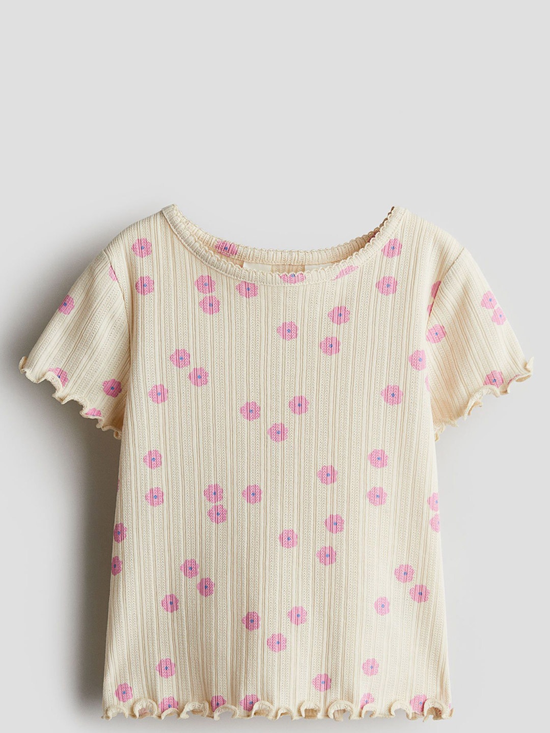 

H&M Pointelle Top, Beige