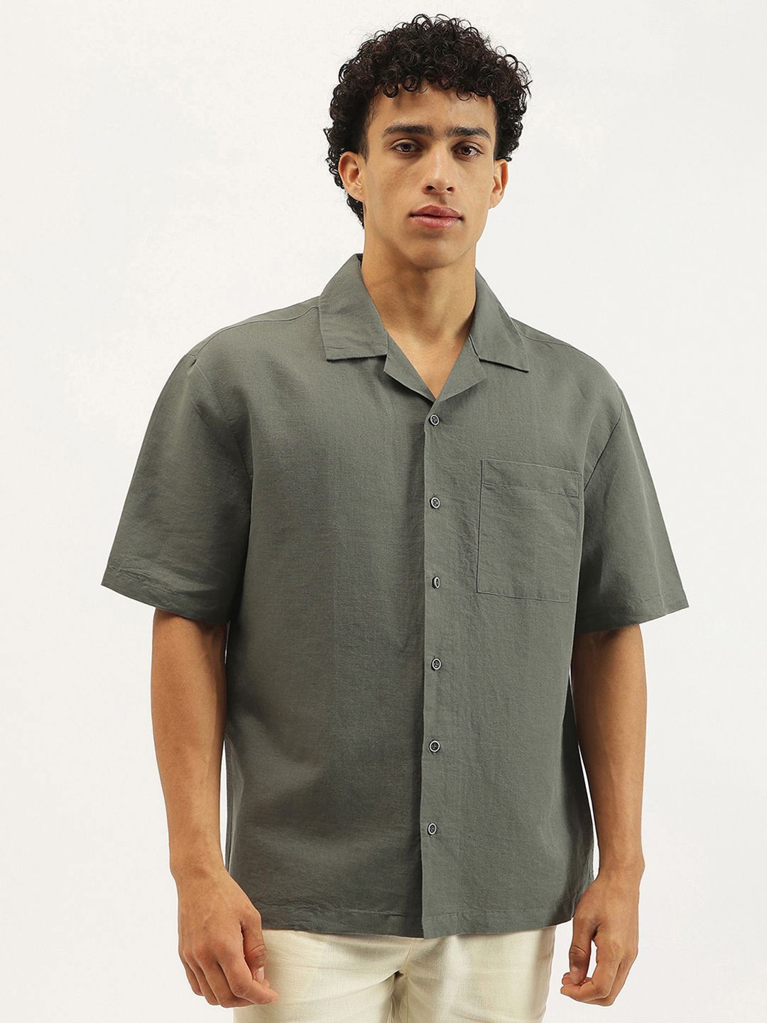 

United Colors of Benetton Men Opaque Casual Shirt, Green