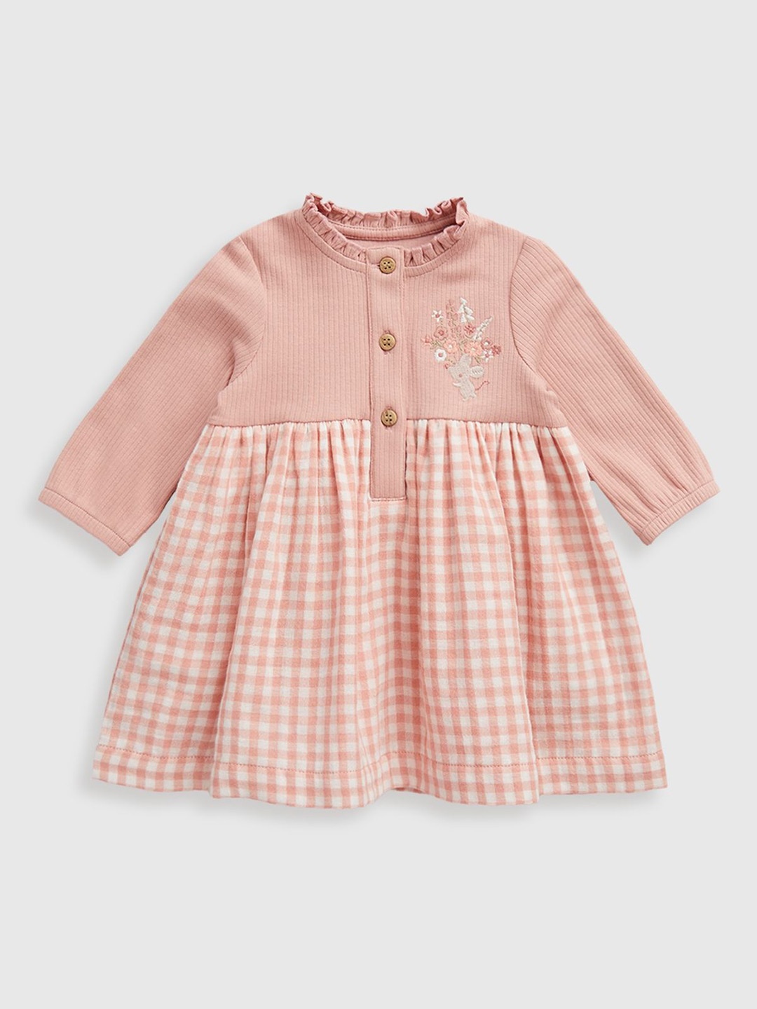 

mothercare Checked A-Line Dress, Pink