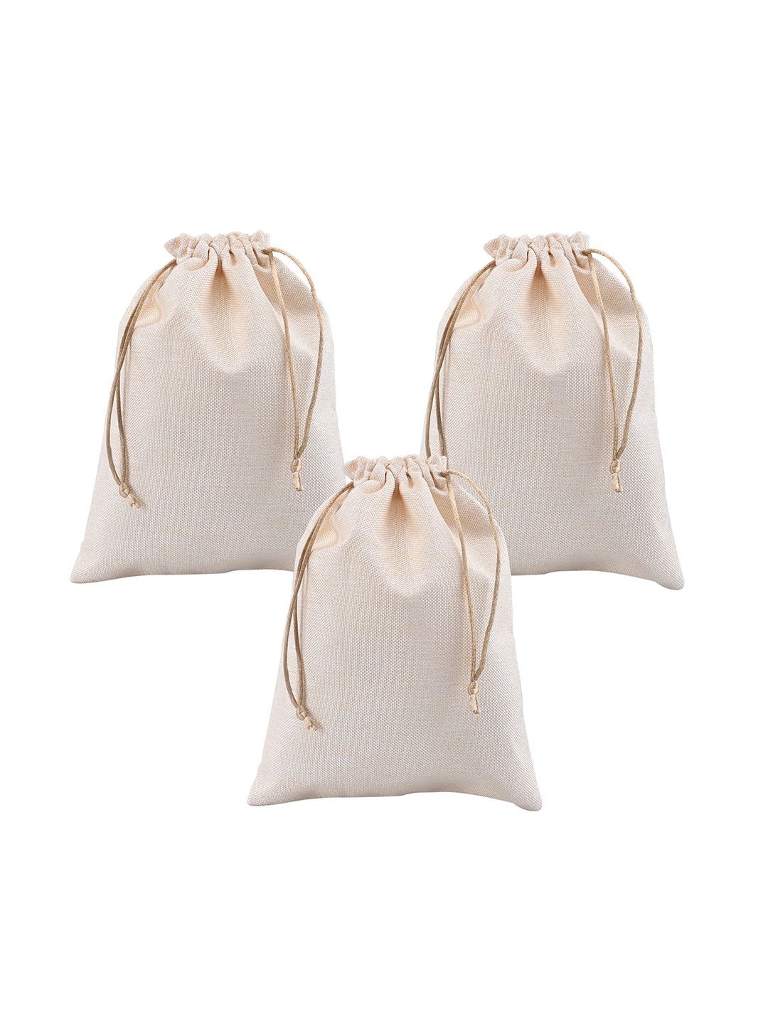 

Kuber Industries Pack of 3 Jute Potli Bag for Ladies & Girls Potli Clutch, Cream
