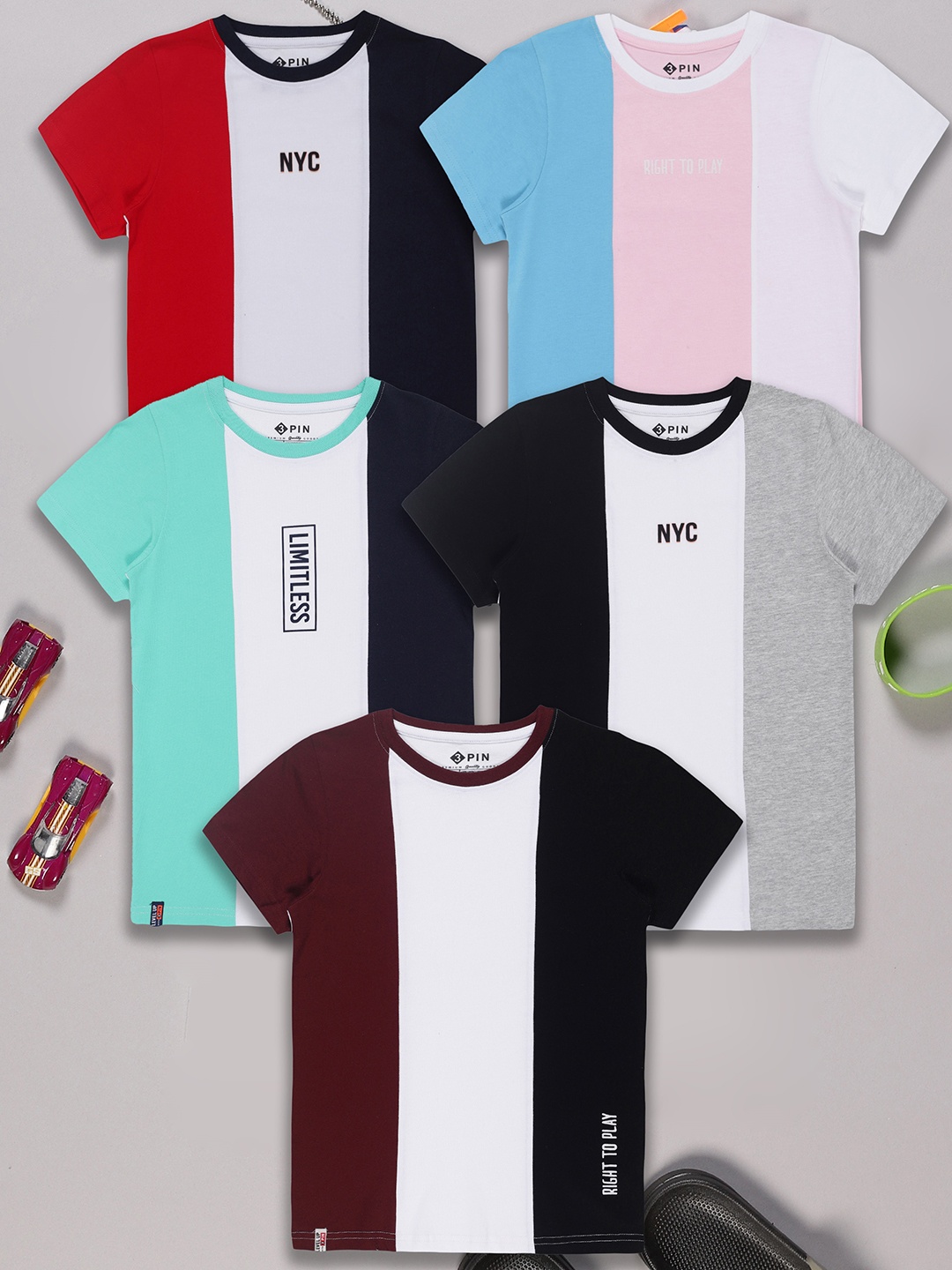 

3PIN Boys 5 Colourblocked T-shirt, Multi