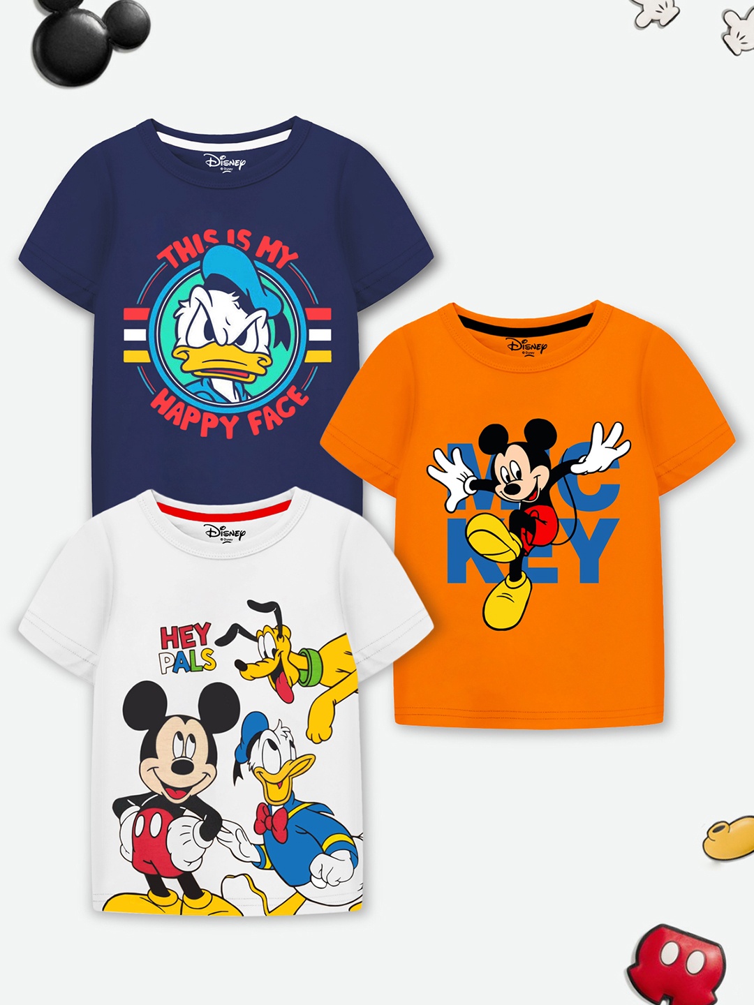 

Disney By Miss and Chief Boys 3 Printed Applique T-shirt, Orange