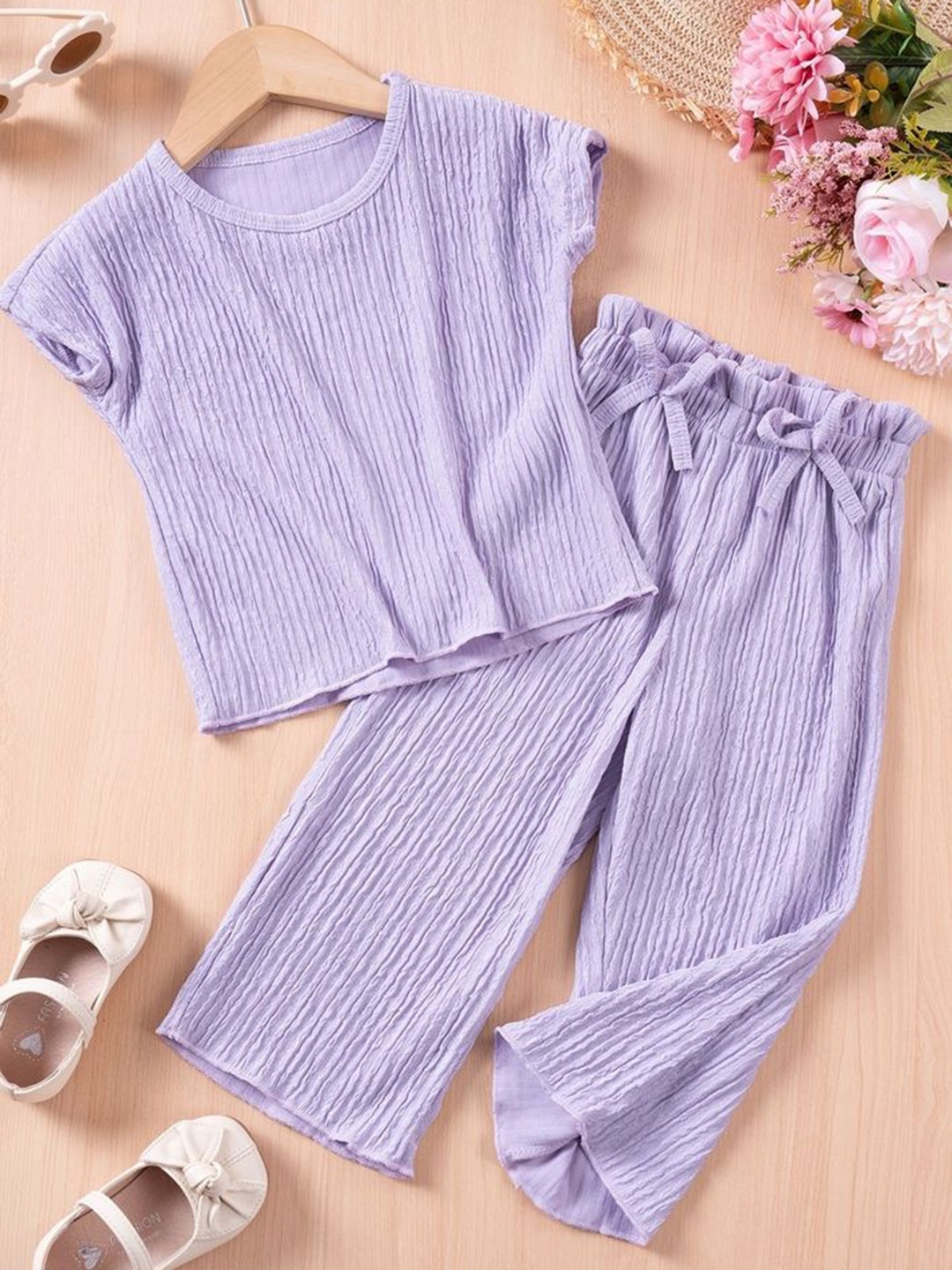 

LULU & SKY Girls Top with Trousers, Purple