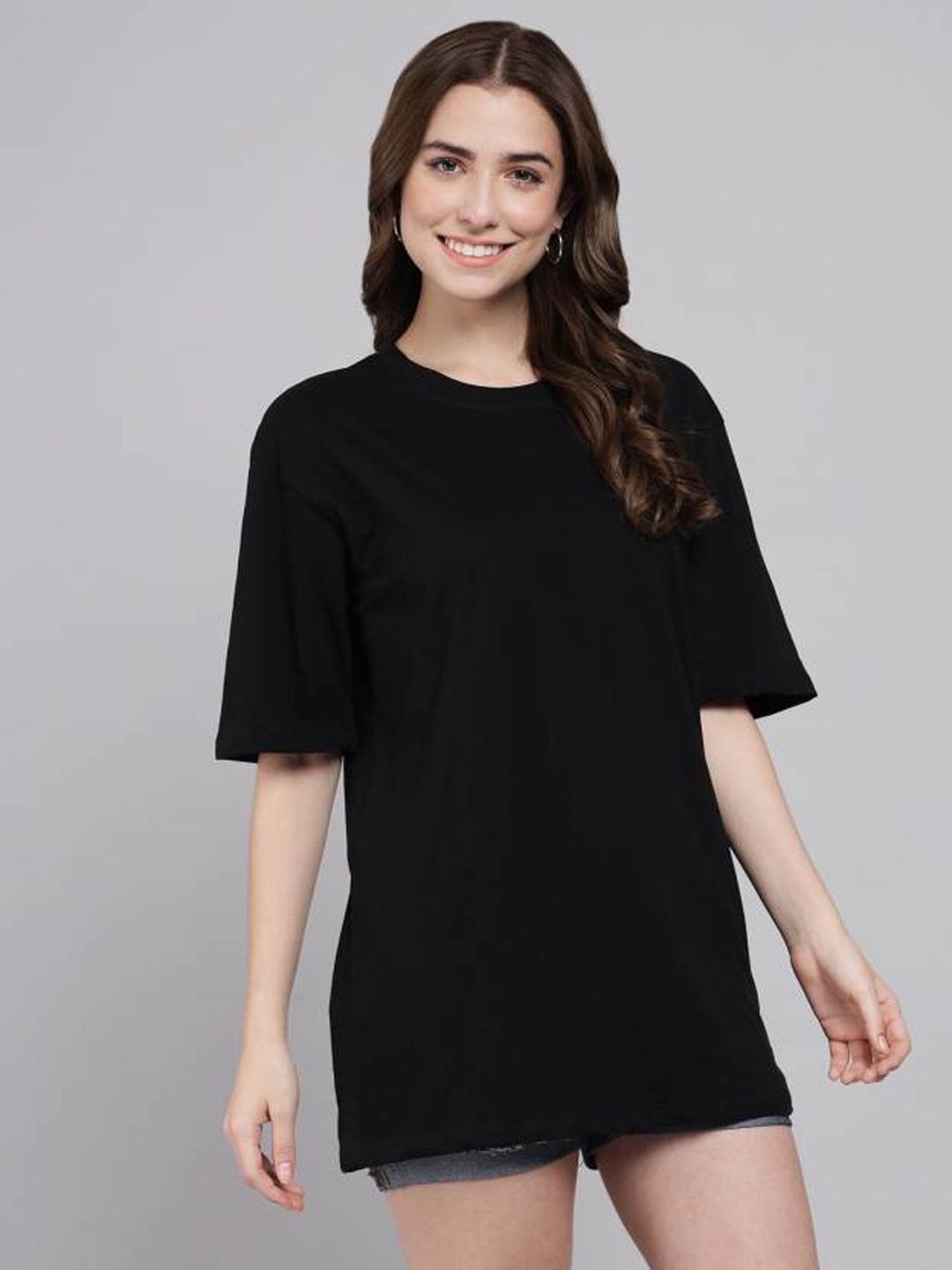 

The Roadster Lifestyle Co Round Neck Oversized T-Shirt, Black