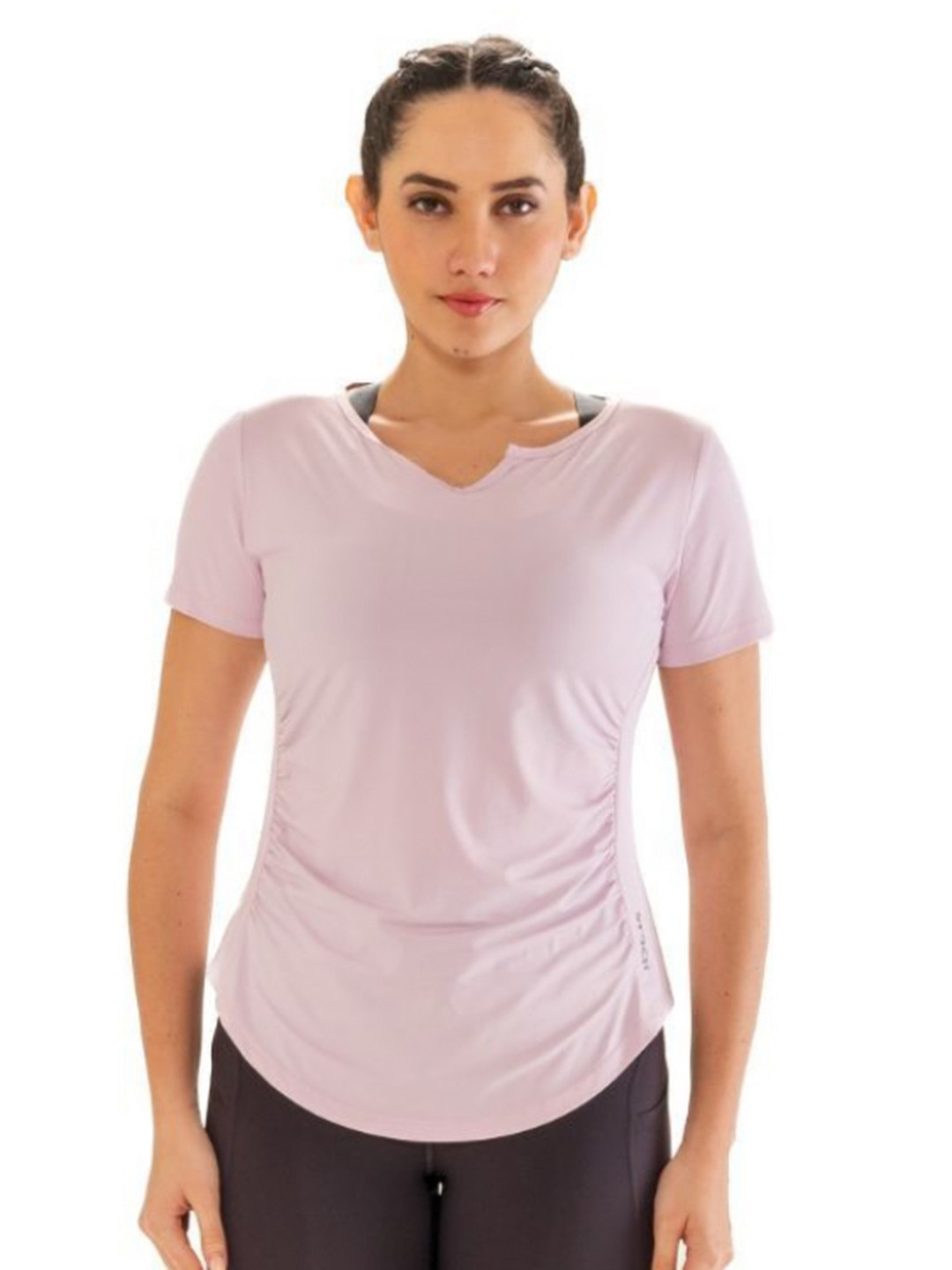 

STRCH Women V-Neck Anti Odour Pockets T-shirt, Purple