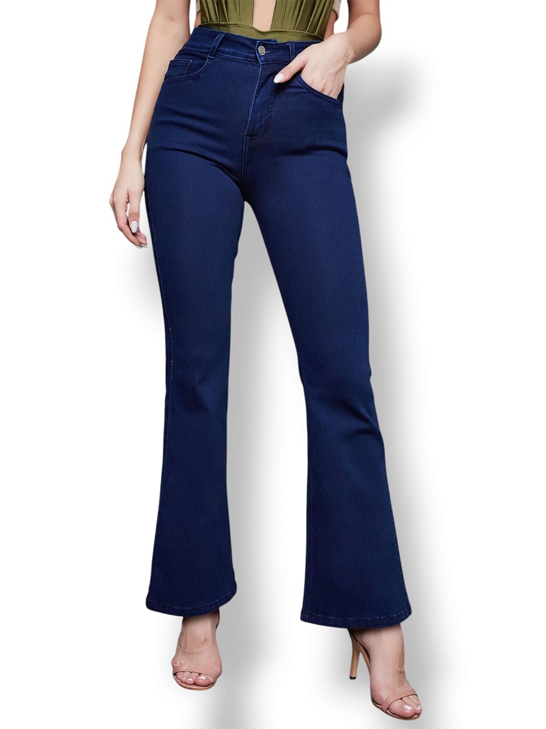 

Perfect Outlet Women Bootcut High-Rise Stretchable Jeans, Blue