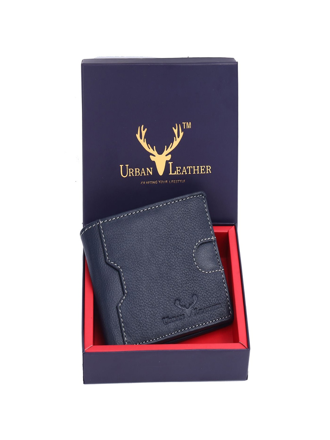 

URBAN LEATHER Men Leather Two Fold Wallet, Blue