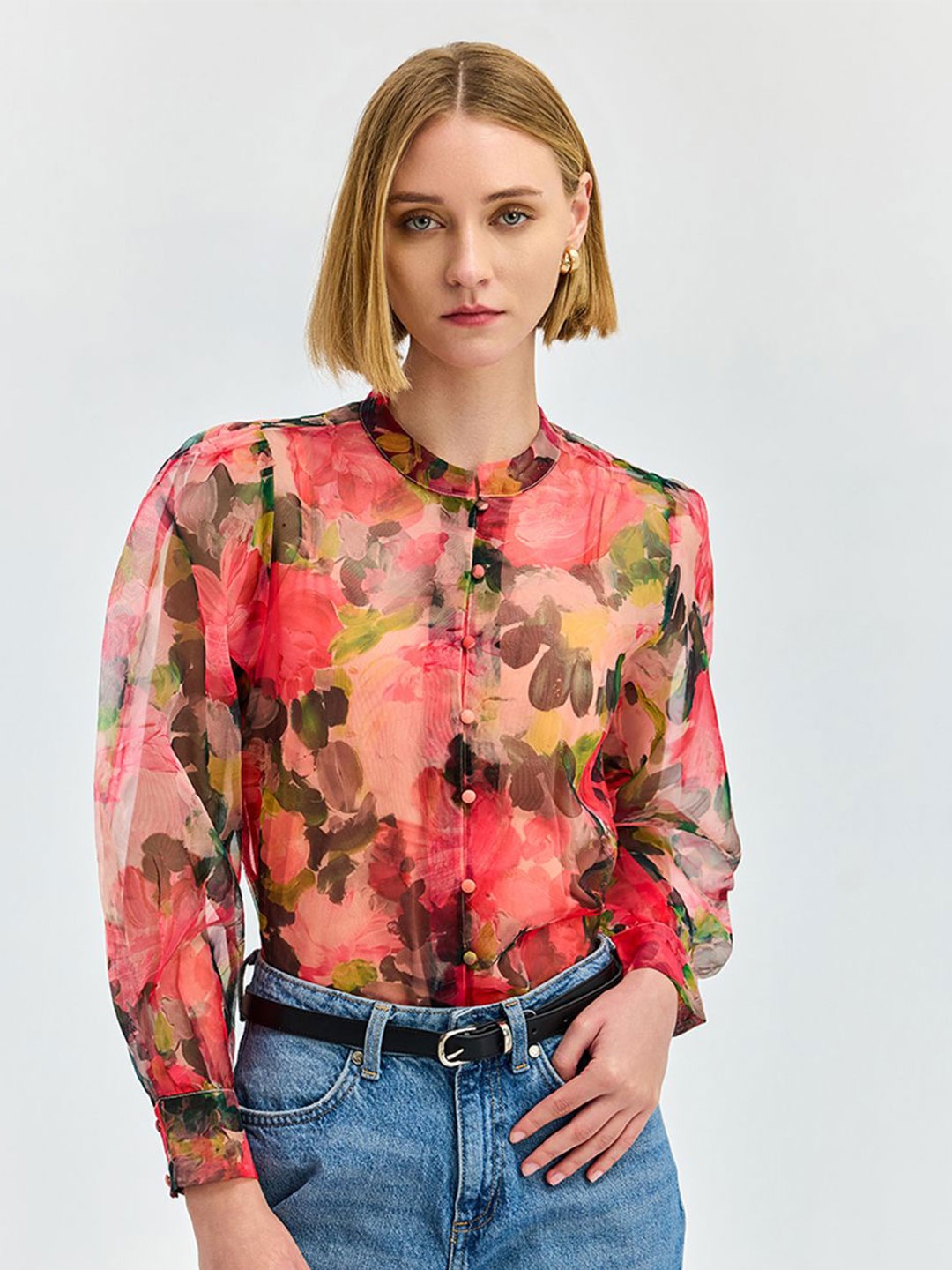 

COVER STORY Floral Print Top, Pink