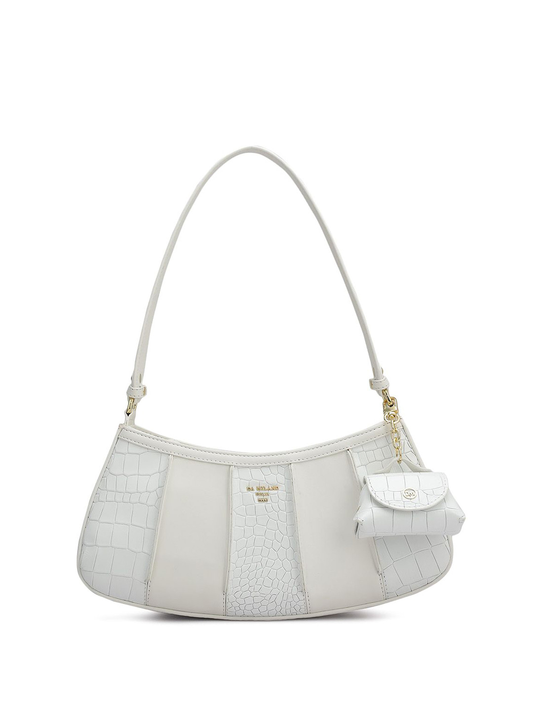 

Da Milano Textured Leather Shoulder Bag, White
