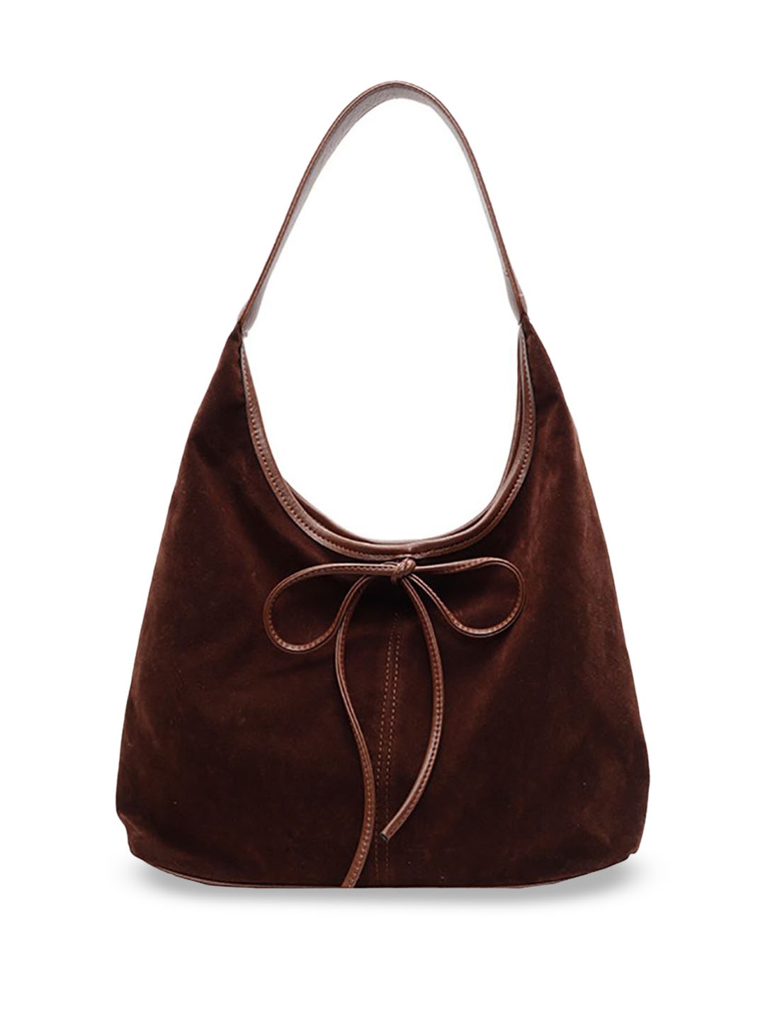 

StyleCast x Revolte Suede Half Moon Shoulder Bag, Brown