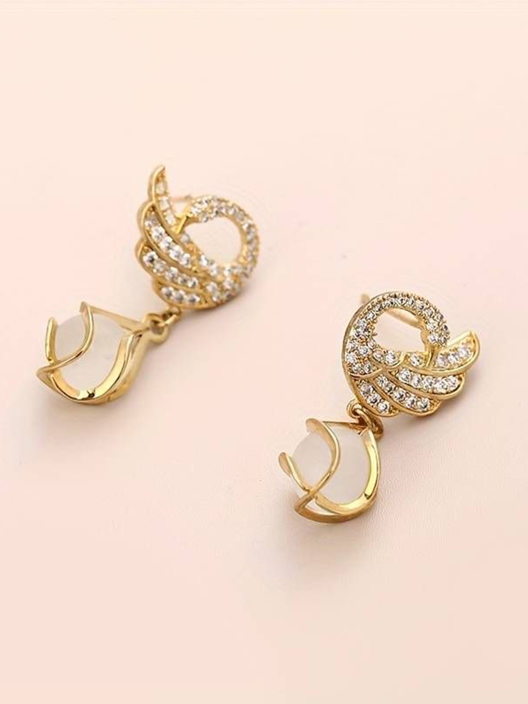 

kazare Contemporary Studs Earrings, Gold