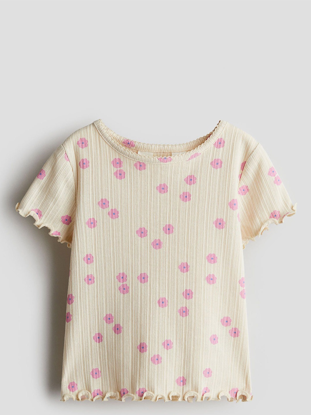 

H&M Pointelle Top, Beige