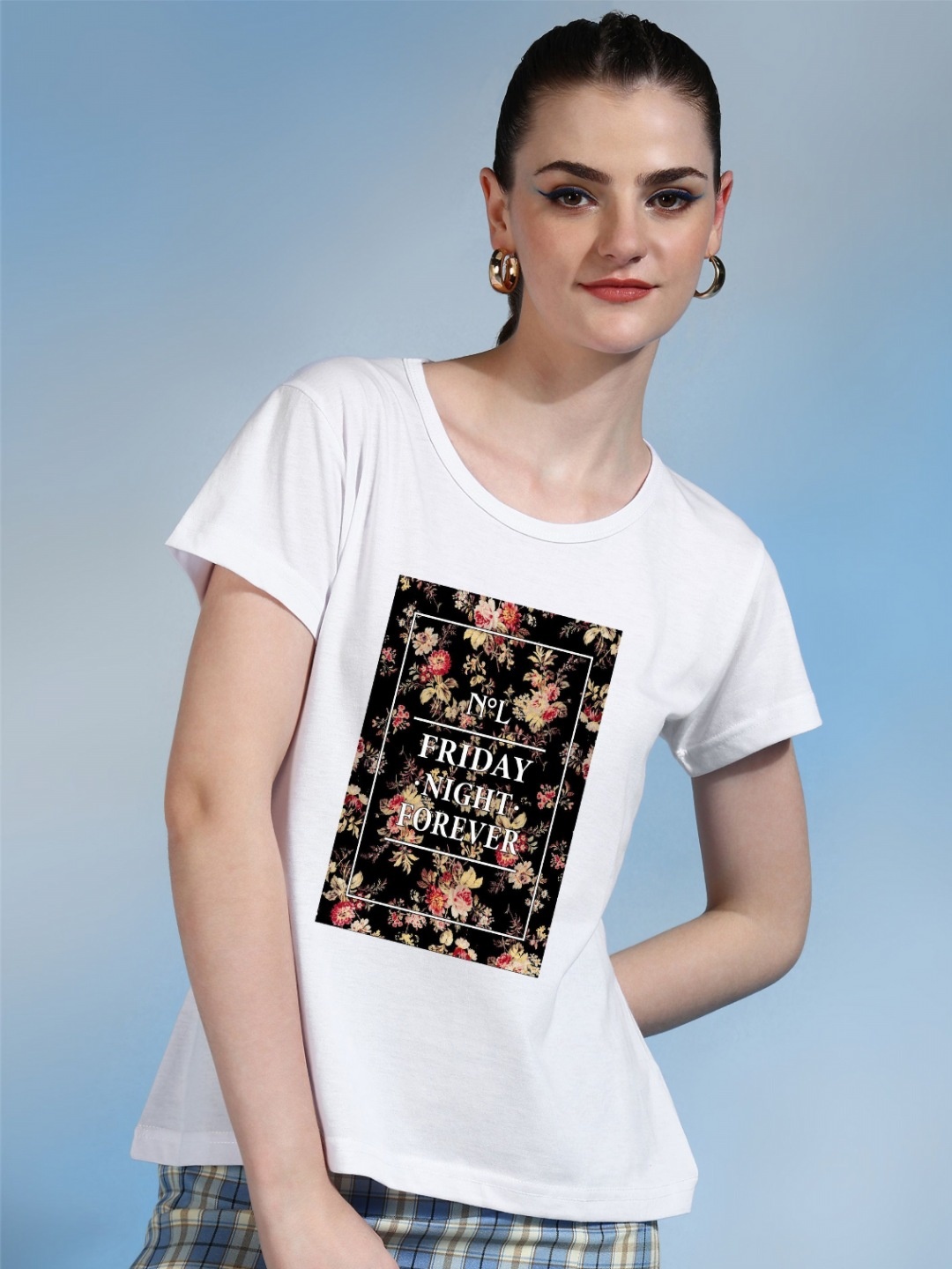 

Moda Rapido Women Printed Bio Finish T-shirt, White