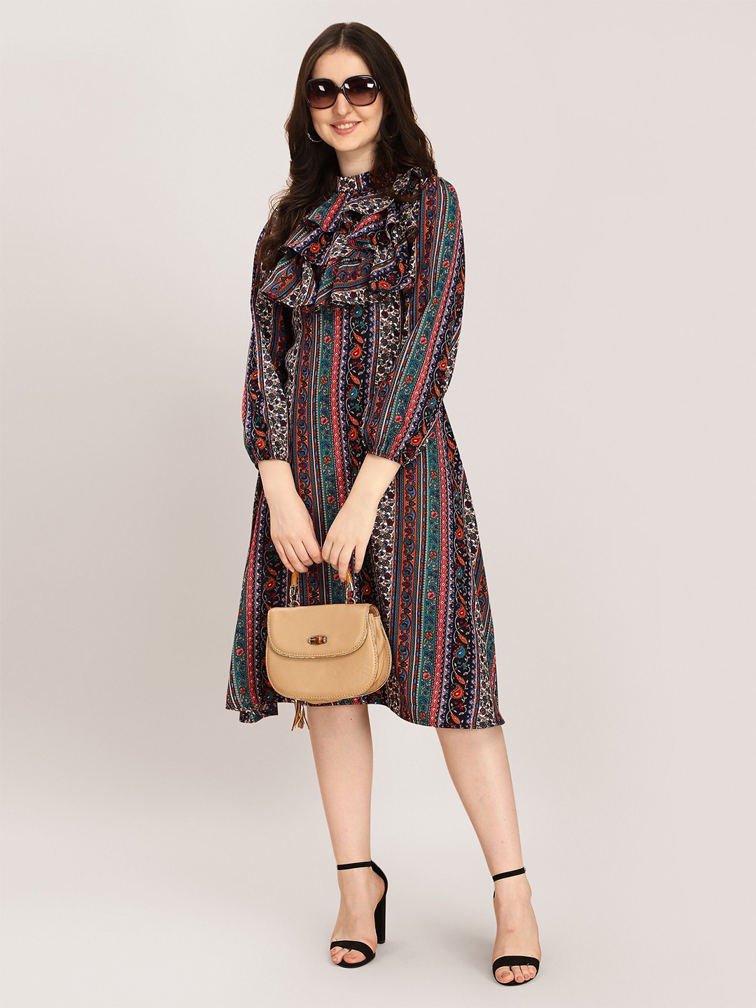 

Chemistry Print Crepe Fit & Flare Dress, Multi