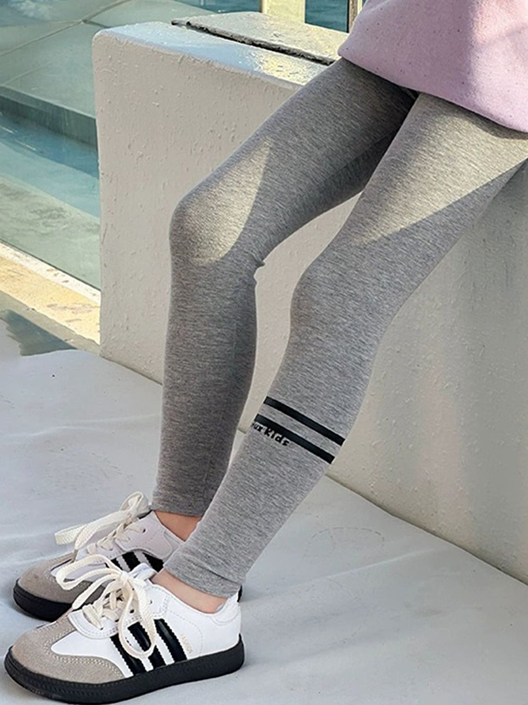 

LULU & SKY Girls Mid-Rise Ankle-Length Leggings, Grey