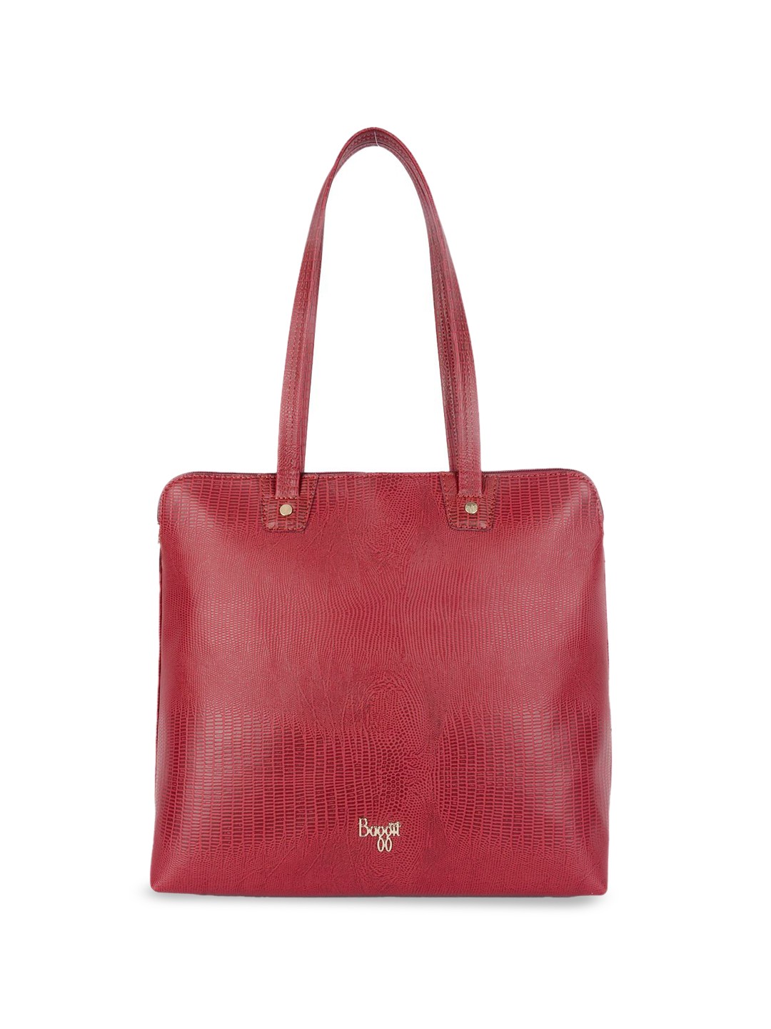 

Baggit PU Structured Tote Bag with Cut Work, Red