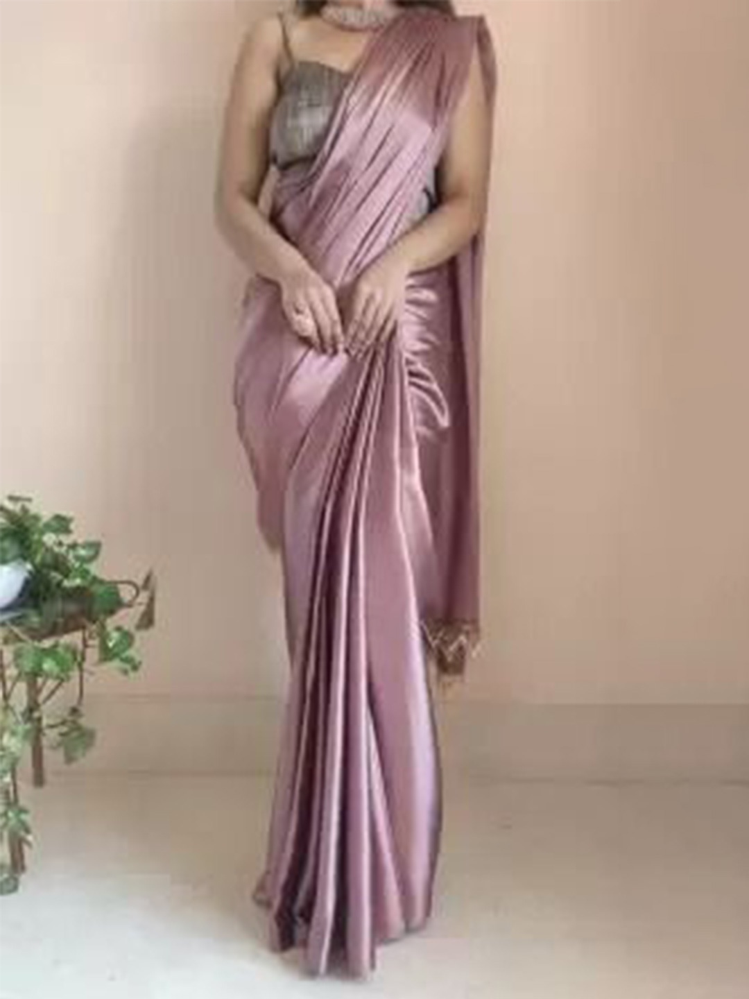 

KALINI Poly Georgette Banarasi Saree, Peach