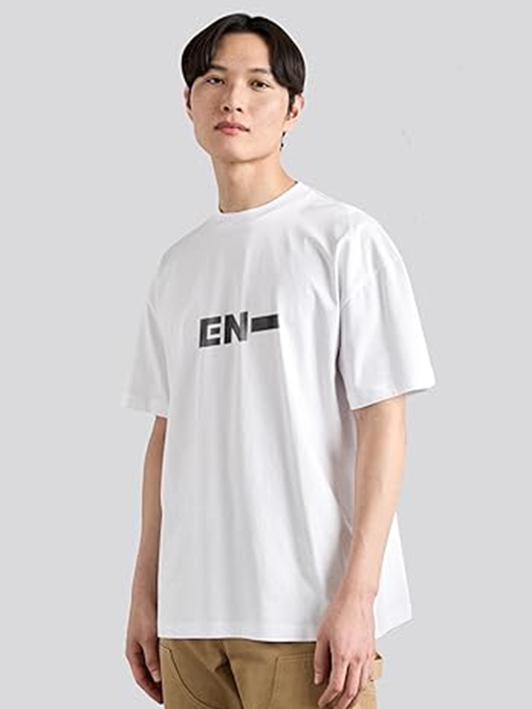

The Korhean Store Men Printed T-shirt, White