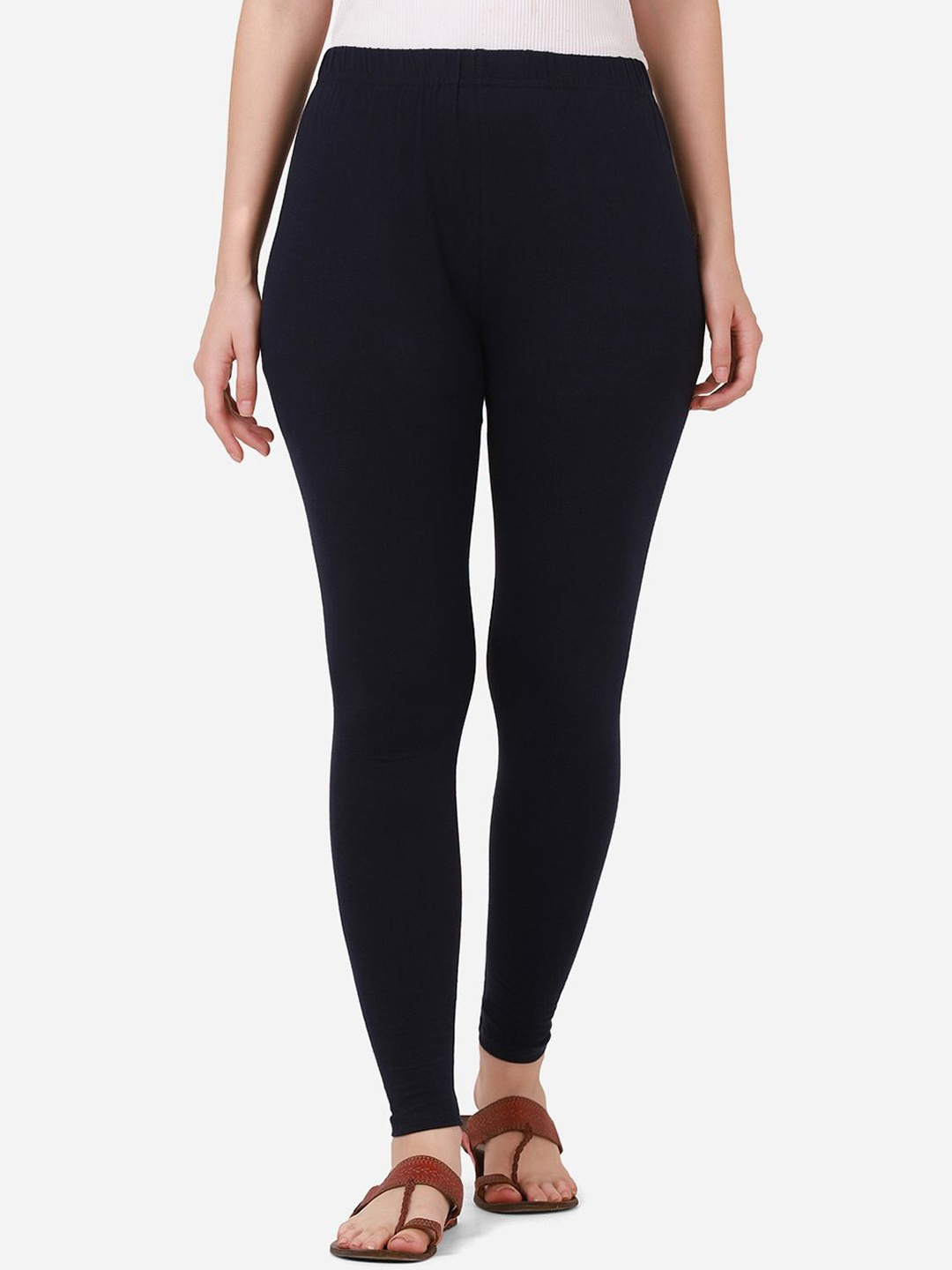 

Dimpy Garments Pure Cotton Mid Rise Ankle Length Legging, Navy blue