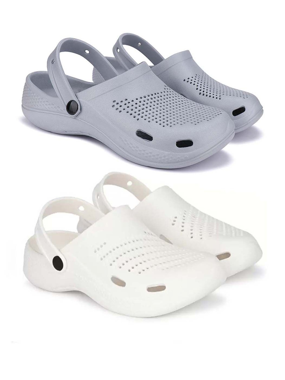 

BERSACHE Men Clogs, White
