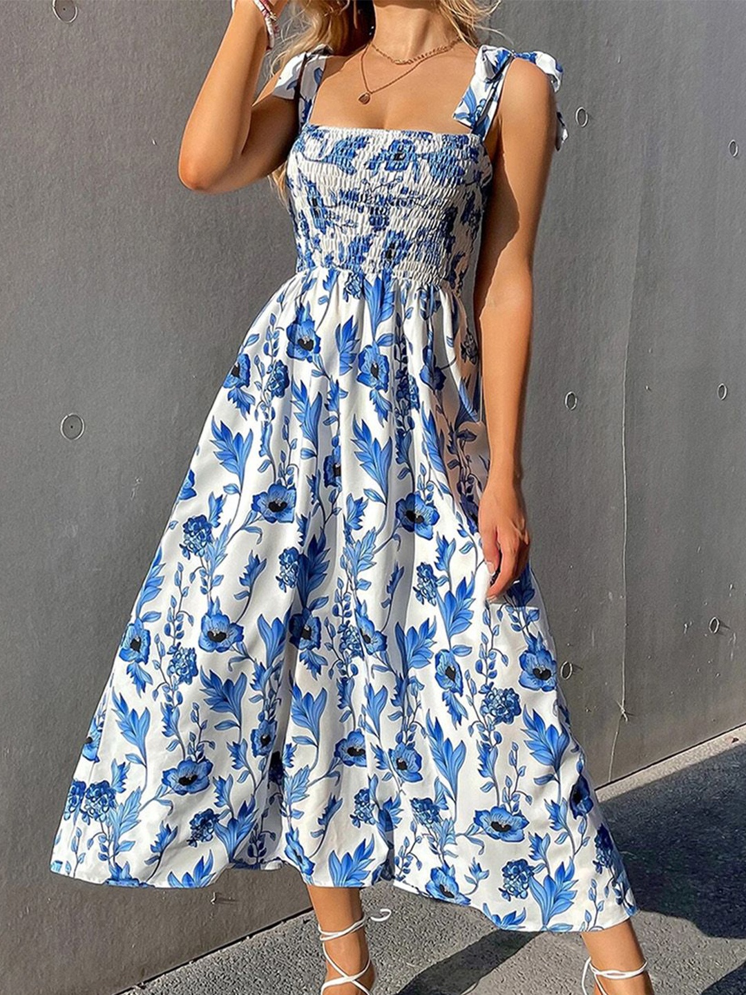 

JC Mode Floral Print Fit & Flare Midi Dress, Multi