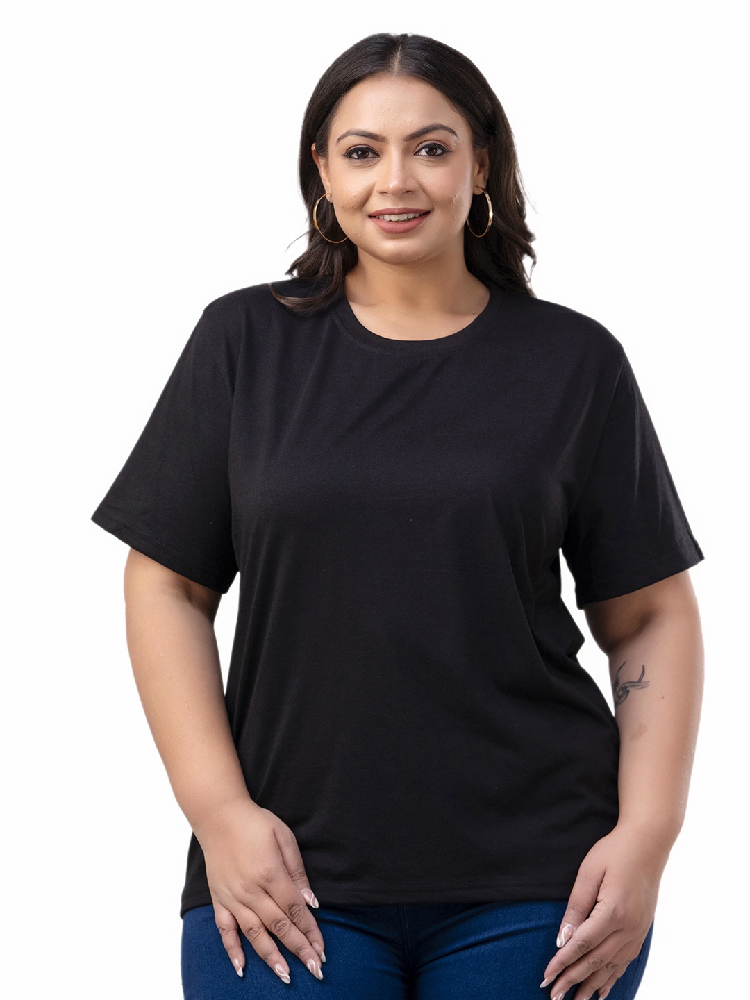 

Fashion Zest Women High Neck Pockets T-shirt, Black