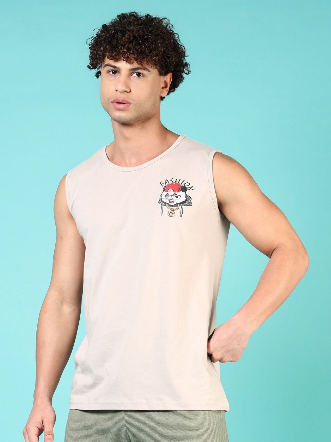 

V-Mart Men Printed Applique T-shirt, Grey