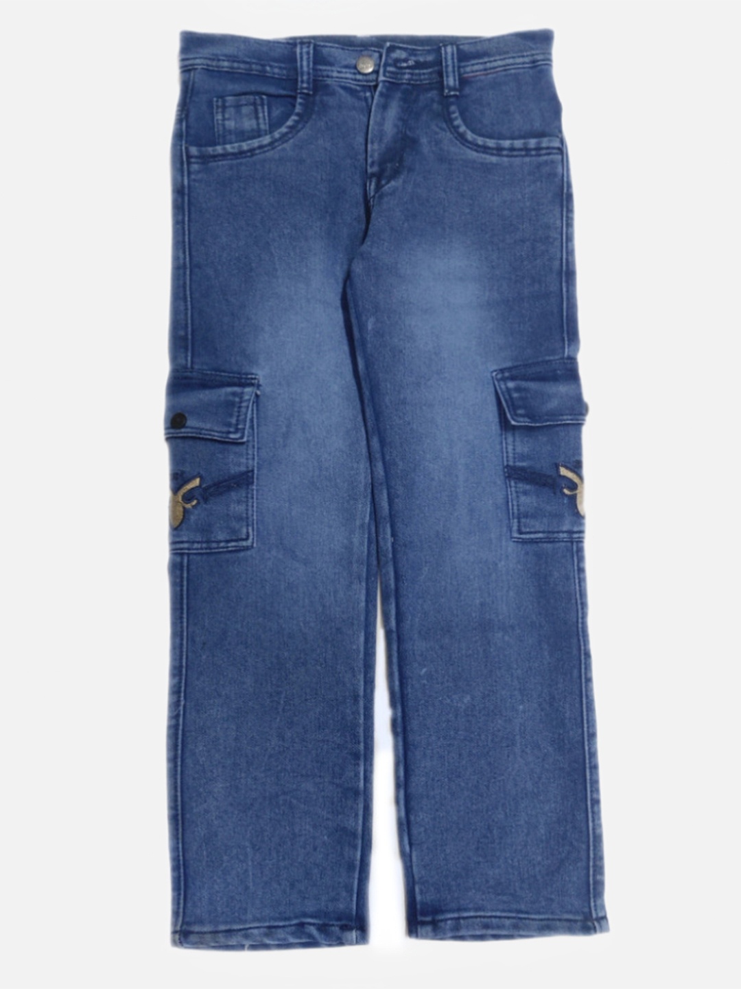 

YK Boys Low Distress Light Fade Jeans, Blue