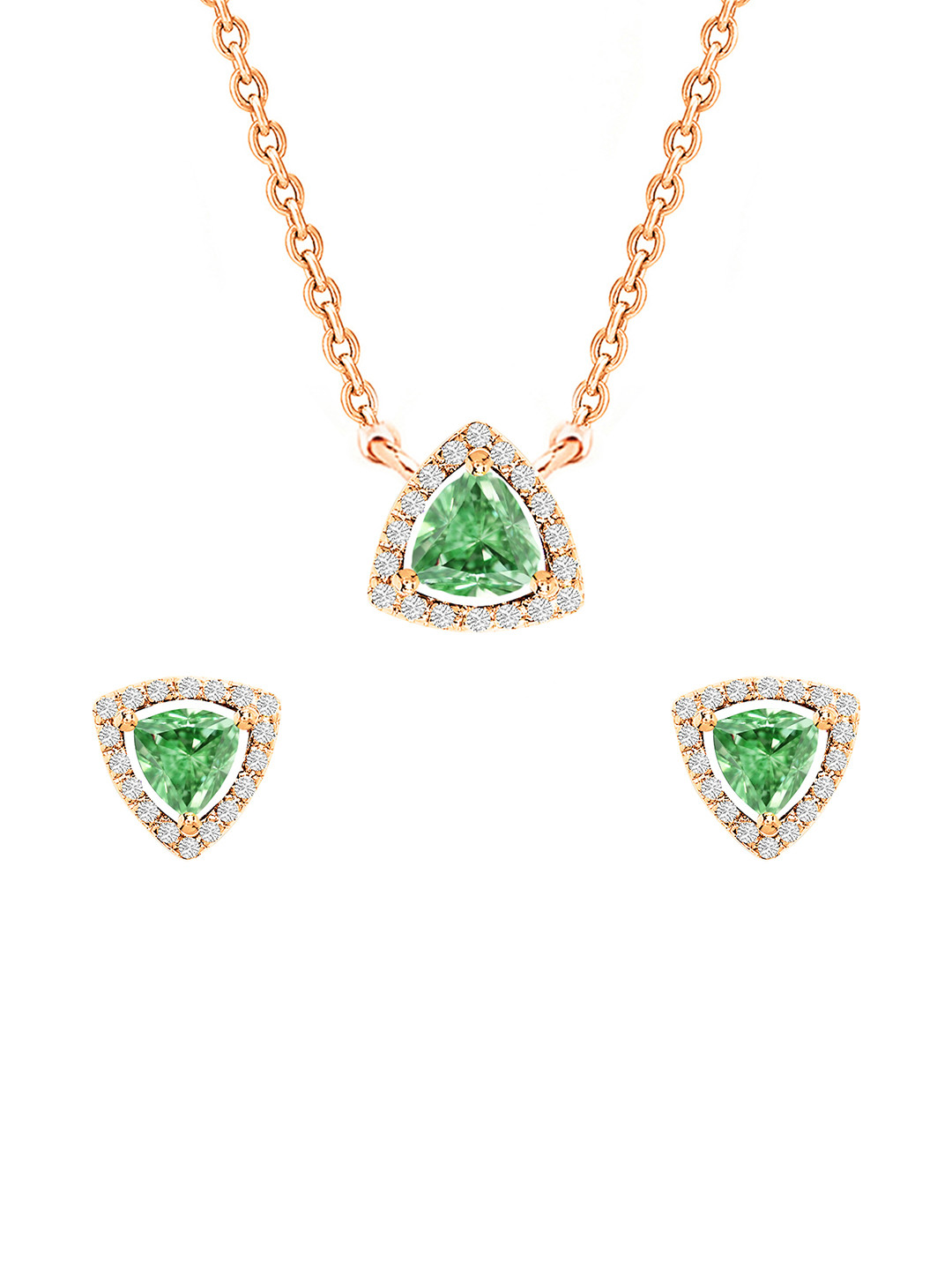 

MINUTIAE Rose Gold-Plated Crystals Studded Jewellery Set