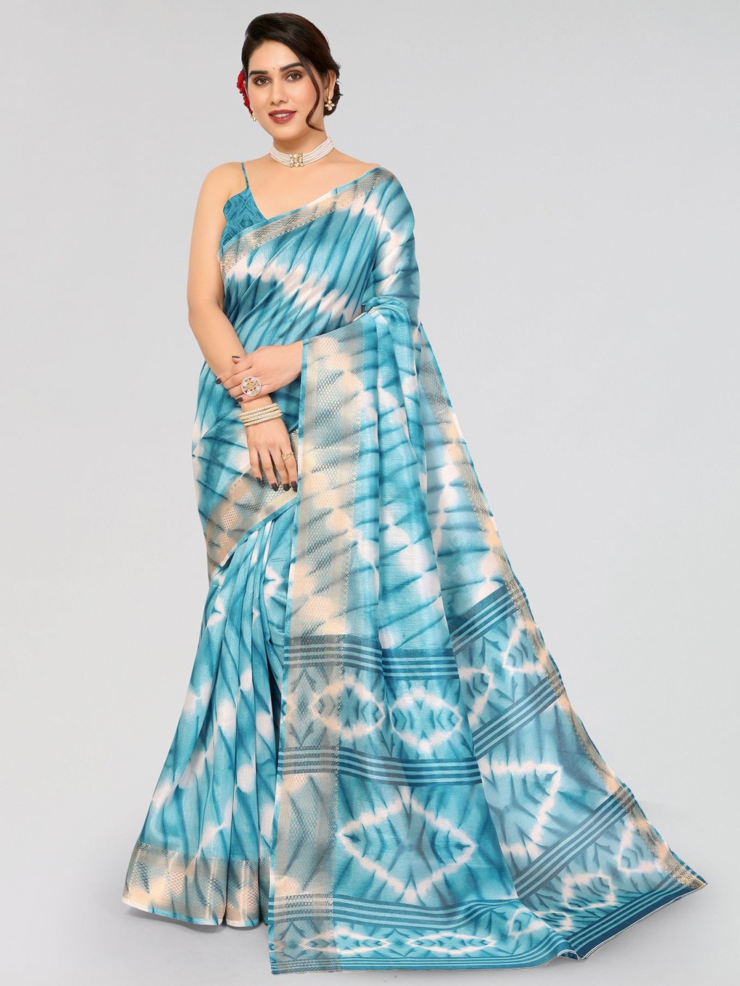 

Moda Rapido Tie and Dye Saree, Blue