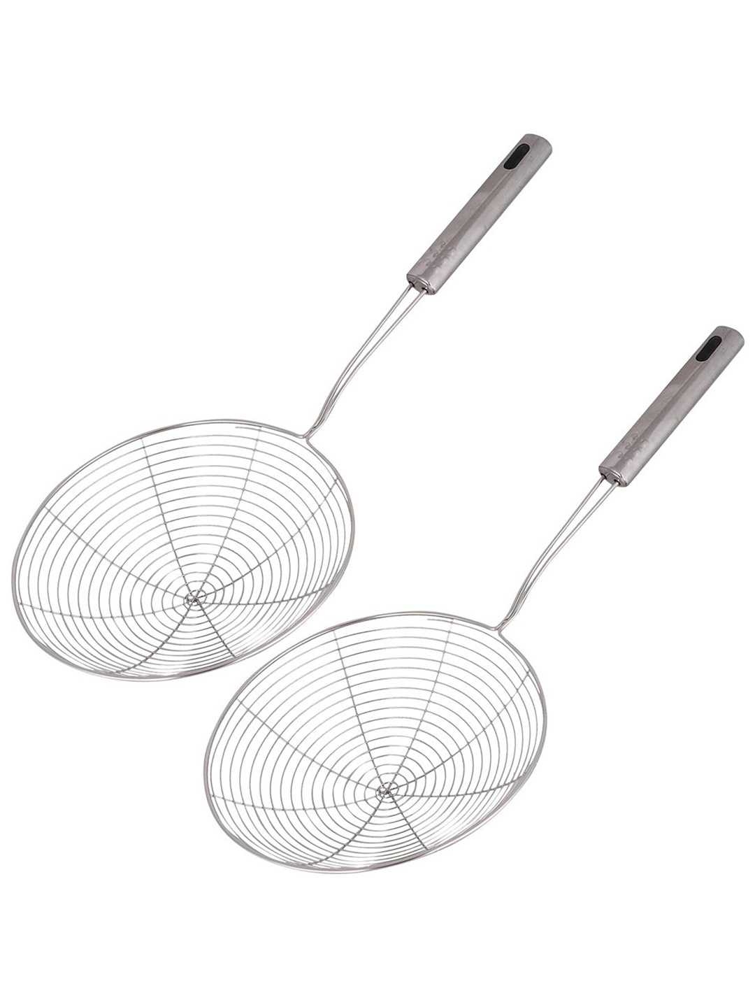 

Kuber Industries Stainless Steel Silver Toned 2 Pieces Puri Strainer