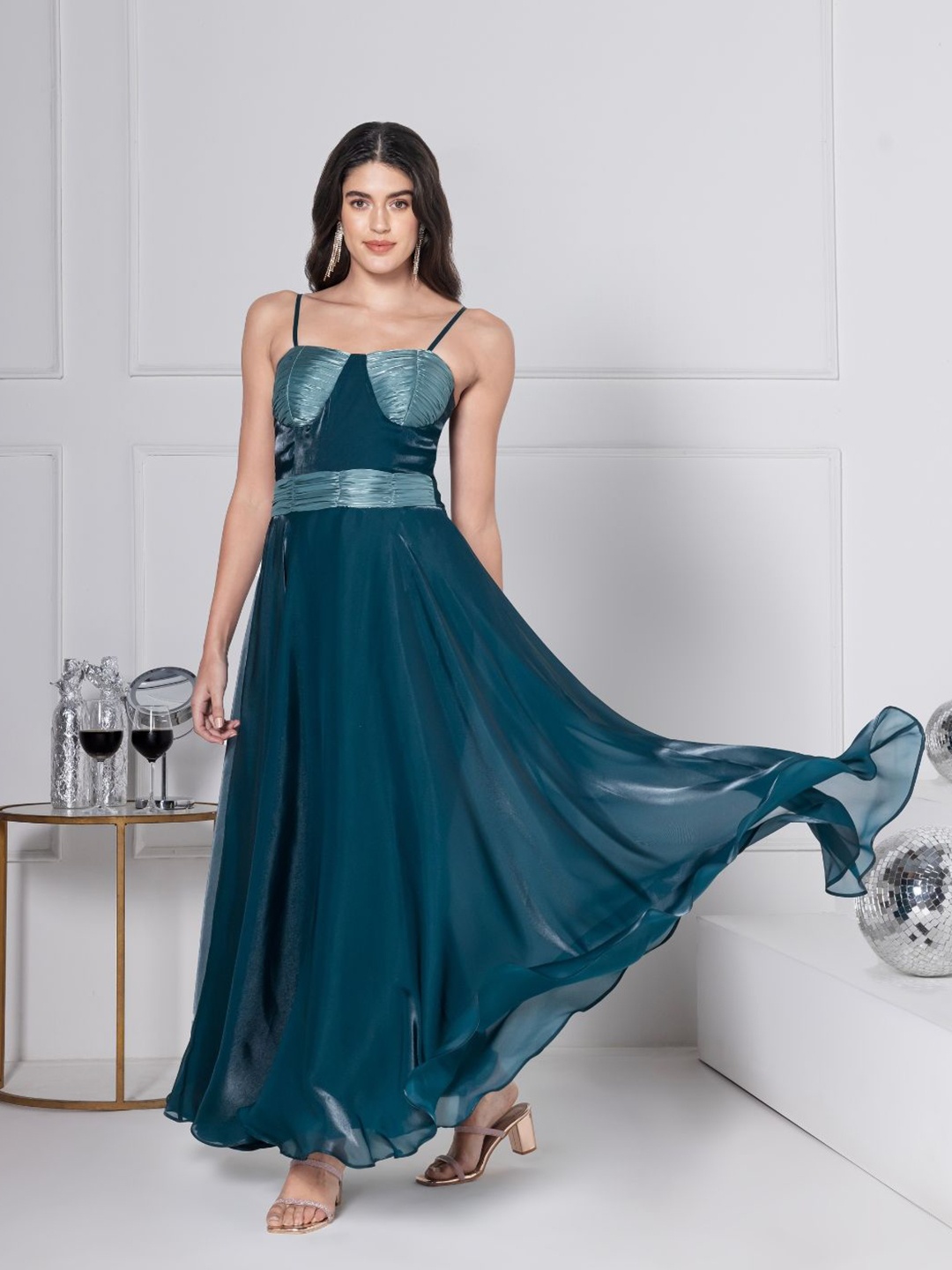 

JULO Tie-Up Neck Maxi Dress, Green