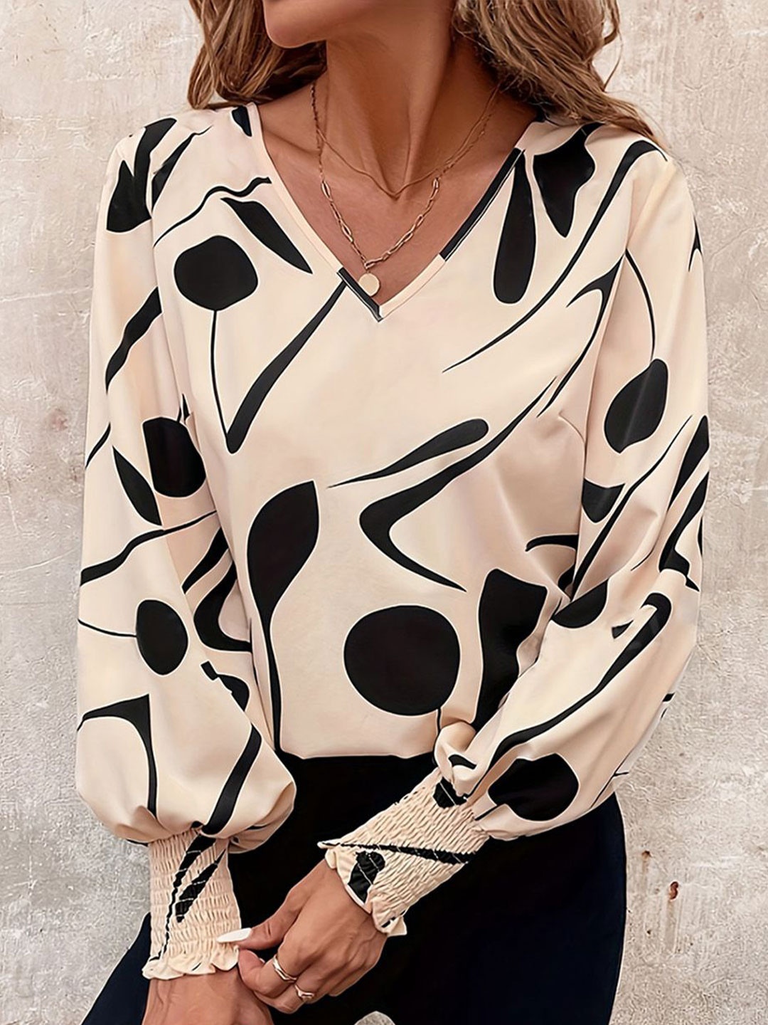 

JC Mode Print Top, Beige