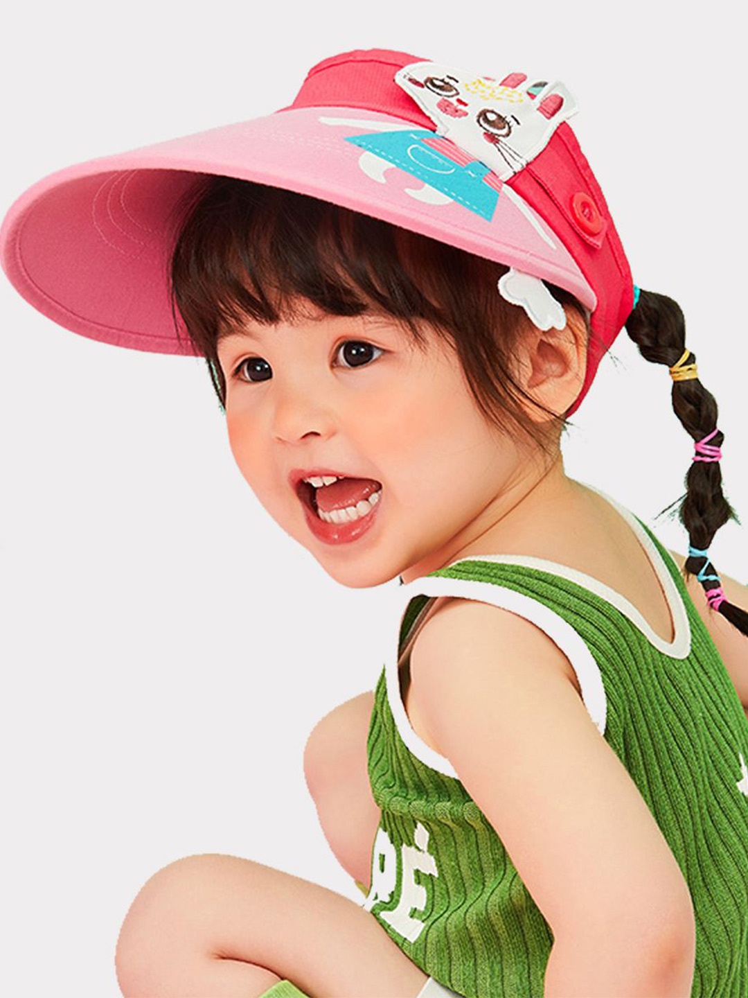 

Little Surprise Box LLP Unisex Kids Printed Visor Cap, Pink