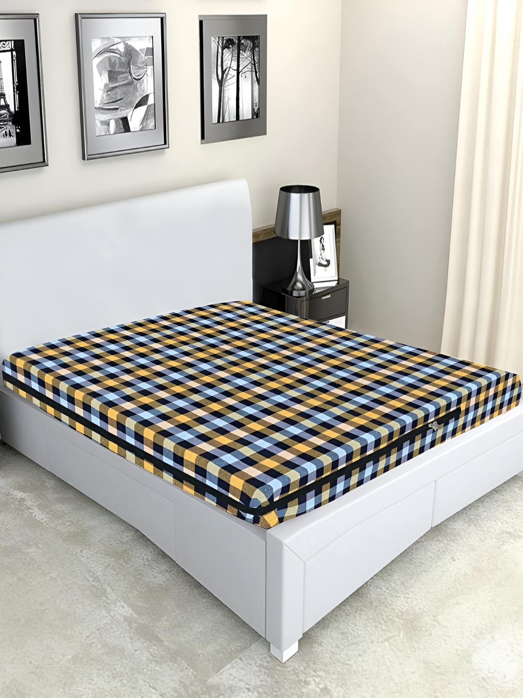 

Star Weaves Blue Cotton Dust Mite Barrier Mattress Protector, Yellow