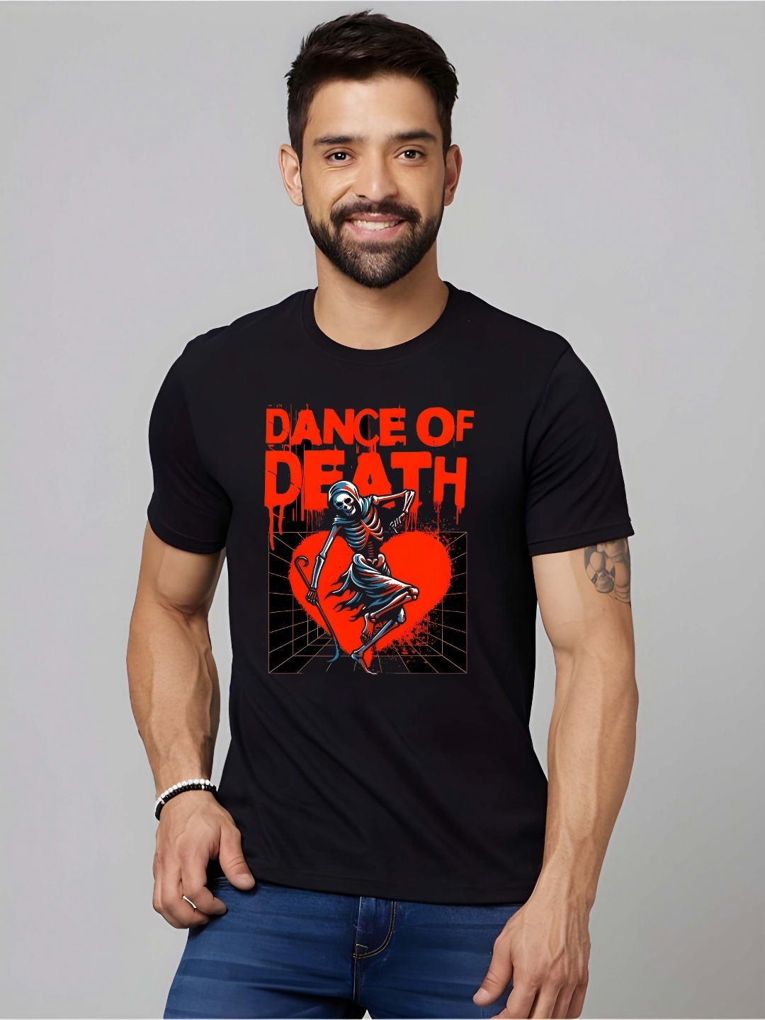 

THE BEETEL HOUSE Men Drop-Shoulder Sleeves T-shirt, Black