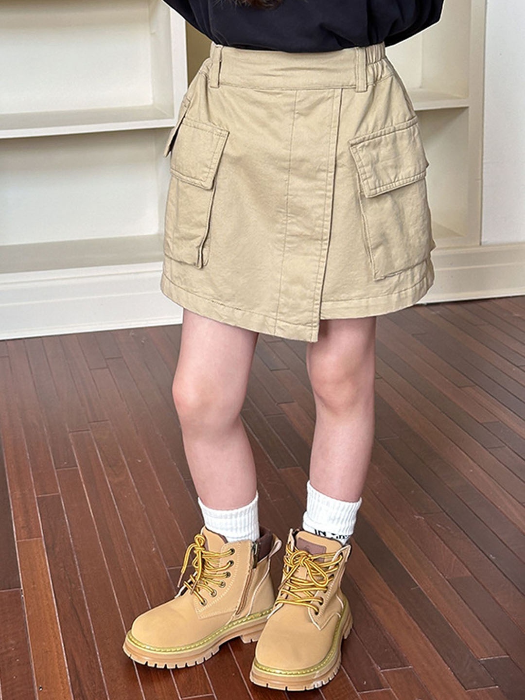 

LULU & SKY Girls High-Rise Shorts, Khaki