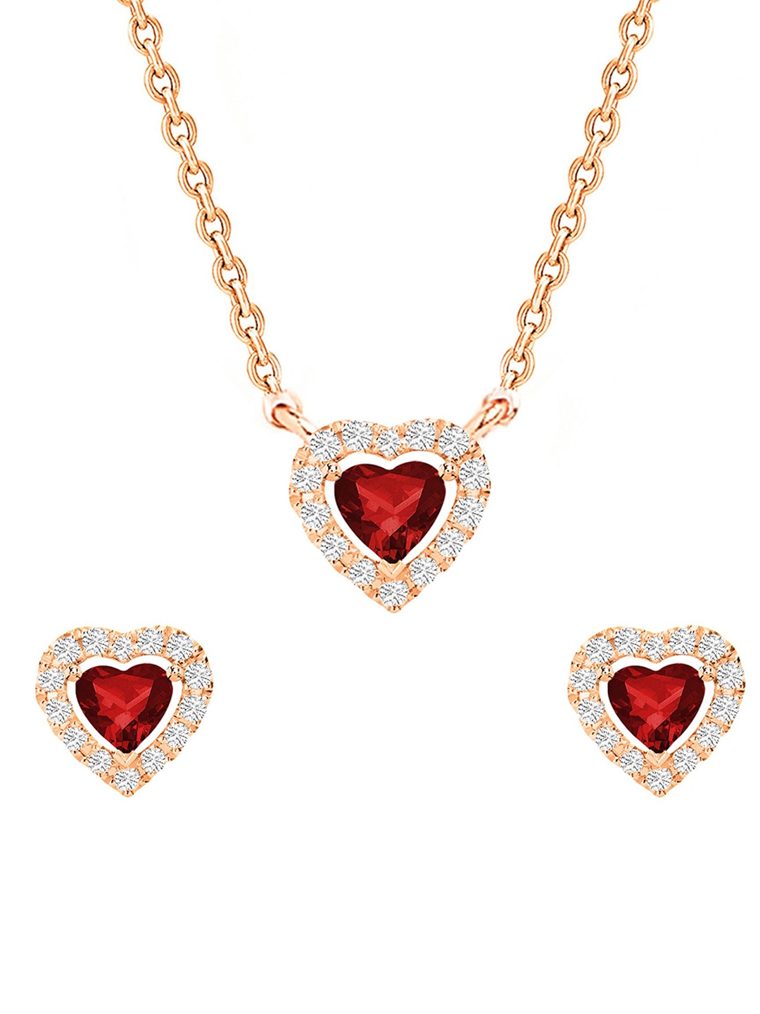 

MINUTIAE Rose Gold-Plated Crystals Studded Jewellery Set